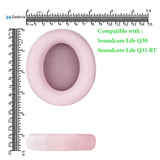 Geekria NOVA Replacement Ear Pads Compatible with Soundcore Life Q30 Soundcore by Anker Life Q35 Headphones, Ear Cushions (Pink)