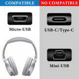 Geekria Micro Headphones Fast Charger Cable Compatible with Bose QuietComfort 35II/35/25, SoundLink, AE2 headphones, USB to Micro Replacement Power Cord (4ft / 120cm 2 Pack)