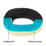 Geekria Sport Cooling-Gel Replacement Ear Pads Compatible with Sennheiser GSP 300/ 301/ 302/ 303/350/ 370 Headphones, Ear Cushions, Repair Parts (Black)