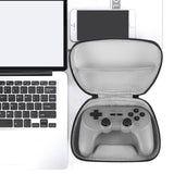 Geekria Controller Travel Case Compatible with 8BitDo Pro 2, Ultimate, 2C, Hard Shell Carrying Bag, Protective Storage with Internal Mesh Pocket for Charging Cable (Dark Gray)