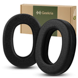 Geekria QuickFit Protein Leather Replacement Ear Pads for 3M WorkTunes (90543/90542/90544/90541), Peltor Sport, 3M Pro-Grade (90565), ZOHAN EM042, Hearing Protector, Memory Foam (Black)