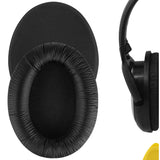 Geekria QuickFit Leatherette Replacement Ear Pads for Sennheiser HD180, HD201, HD449 Headphones, Ear Cushions, Repair Parts (Black)