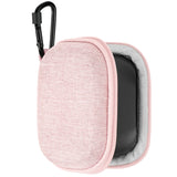 Geekria Shield Earbuds Case Compatible with JBL Vibe Buds 2, Tune Beam, Vibe Beam 2, Tune Buds 2 True Wireless Earbuds, Replacement Hard Shell Travel Carrying Bag with Cable Storage (Pink)