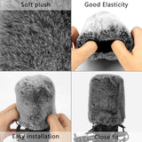 Geekria for Creators Furry Windscreen Compatible with Audio-Technica AT2020, AT2020USB, AT2035, Mic DeadCat Wind Cover Muff, Fluff Cover Windshield, Wind Noise Reduction (Grey / 2 Pack)