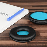 Geekria QuickFit Replacement Ear Pads for SONY MDR-ZX600 Headphones Ear Cushions, Headset Earpads, Ear Cups Cover Repair Parts (Black Blue)