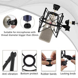 Geekria for Creators Microphone Shock Mount Compatible with Neumann U87, TLM193, TLM127, M149, TLM102, TLM103, TLM107, Mic Anti-Vibration Suspension Adapter Clamp Mic Holder Clip (Black / Metal)