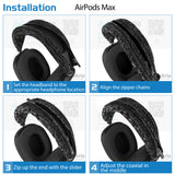Geekria Knit Fabric Headband Cover Compatible with AirPods Max Headphones, Head Cushion Pad Protector, Replacement Repair Part, Sweat Cover, Easy DIY Installation (Black)
