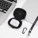 Geekria Shield Earbuds Case Compatible with Sony WF-1000XM6, XM4, WF-C700N, Replacement Hard Shell Travel Carrying Bag (Black)