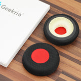 Geekria Comfort Mesh Fabric Replacement Ear Pads for Jabra Evolve 65UC/ 65MS/ 40UC/ 40MS/ 30US/ 30II/ 20SE/ 20UC/ 20MS Headphones Ear Cushions, Repair Parts (Black+Red)