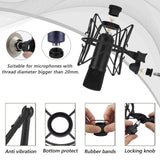 Geekria for Creators Microphone Shock Mount, Mic Anti-Vibration Suspension Adapter Clamp Compatible with CAD GXL2200, Nady SCM-800, Behringer C-1, C-1U, Marantz, TZ Mic Holder Clip (Black / Metal)