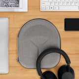Geekria Shield Headphones Case Compatible with Sony WH-1000XM5/1000XM4/1000XM3/910N, Replacement Hard Shell Travel Carrying Bag with Cable Storage (Light Brown)