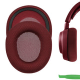 Geekria Comfort Mesh Fabric Replacement Ear Pads for SteelSeries Arctis Nova Pro Wired/ Nova1/ 1P/ 1X/ Nova3/ 3P/ 3X/ Nova4/ 4P/ Nova5/ 5P/ 5X/ Nova7/ 7P/ 7X Headphones Ear Cushions (Red)
