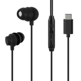 Geekria USB-C Wired Sleep Earbuds with Microphone, Noise Isolating In-Ear Headphones for Side Sleepers with Volume Control, Soft Earbuds for ASMR & Music (3.9ft/1.2m)