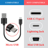 Geekria Micro-USB Headphones Short Charger Cable Compatible with AfterShokz Shokz AS650, AS650SG, AS650CR, USB to Micro-USB Replacement Power Charging Cord (1 ft / 30 cm)