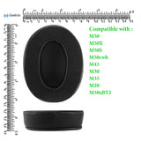 Geekria Comfort Hybrid Velour Replacement Ear Pads for Audio-Technica ATH-M50X, M50xBT2, M50S, M50cwh, M45, M30X, M20X Headphones Ear Cushions, Repair Parts (Black)