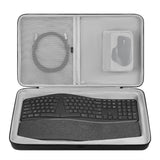 Geekria Hard Shell Travel Case, Compatible with Logitech Ergo K860, Keyboard Carrying Bag (Dark Grey)
