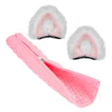 Geekria NOVA Knit Fabric Headband Cover + Cat Ears Attachment Compatible with Razer, SteelSeries, HyperX Sennheiser, ASTRO, SONY, Logitech, ATH Headphones, Head Cushion Pad Protector (White/Pink)