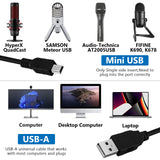 Geekria for Creators Mini-USB to USB Microphone Cable 10 ft / 300 CM, Compatible with HyperX QuadCast SAMSON Meteor, Audio-Technica AT2005USB, FIFINE K690, K678 Balanced Mic Cord (Black)