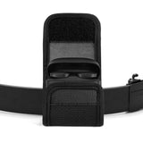 Geekria Earbuds Pouch with Belt Loop Compatible with JBL Vibe Buds 2, Tour Pro 3, TUNE BEAM, TOUR PRO 2 Earbud Case Belt Holster, Protective Case Cover with Clip Holder for Bag Strap (Black)