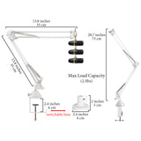 Geekria for Creators Microphone Arm Compatible with AKG Lyra Ultra-HD, P120, P220, C214 Mic Boom Arm with Tabletop Flange Mount, Suspension Stand, Mic Scissor Arm, Desk Mount Holder (White)