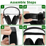 Geekria Flex Fabric Headband Pad Compatible with SteelSeries Arctis7, 9X, PRO Headphones, Replacement Band Repair Part (Black White)
