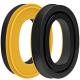 Geekria Gel Ear Pads for 3M WorkTunes (90541, 90542, 90543, 90544)/ Peltor Sport (Tactical TAC100/ 300/ 500)/ ZOHAN (EM033/ 037/ 042)/ PROHEAR (032/ 033/ 037) Headphones (Black + Yellow)