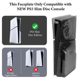 Geekria Transparent Cover Plates Compatible with PS5/ Slim Disc Edition, Replacement Shell Gaming Accessories with Fan Vents, Hard Dustproof ABS Shell Side Panels (Transparent Black)