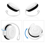 Geekria USB-C Clip-On Wired Earphones with Microphone, In-Line Volume Control, Lightweight Hook-On Earbuds for Online Meetings, Remote Work, Call Center, Studying (White, 3.9FT)