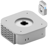 Geekria Desktop Computer Under Desk Mount, Compatible with Apple 2024 Mac mini M4/M4 Pro, 3D Printed Resin Mount, Wall Mount - VESA Bracket (Silver)