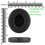 Geekria Replacement Ear Pads Compatible with Beats Solo 2 Wired (B0518) Headphones Ear Cushions, Repair Parts (Black)