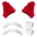 Geekria NOVA Headphone Headband Spacer+Cat Ears Attachment Compatible with Bose, Sony, Skullcandy, Beats, Marshall Headphones, Easy DIY Installation, Comfortable & Stylish (Red)