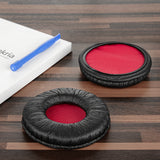 Geekria QuickFit Replacement Ear Pads for Sony MDR-V55, V500DJ Headphones Ear Cushions, Repair Parts (Black Red)