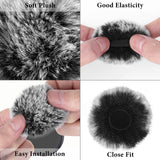Geekria for Creators Furry Windscreen Compatible with Hollyland Lark M2 Wireless Mic, Mic DeadCat Wind Cover Muff, Fluff Cover Windshield, Wind Noise Reduction (Grey / 2 Pack)