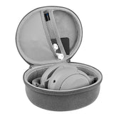 Geekria Shield Headphones Case Compatible with Sony WH-1000XM4, WH-1000XM3, WH-XB910N, WH-XB900N, WH-H910N Case, Replacement Hard Shell Carrying Bag with Cable Storage (Microfiber Grey)