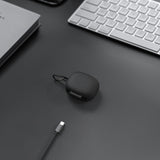 Geekria Silicone Case Cover Compatible with Soundcore by Anker R50i True Wireless Earbuds, Protective Earphones Skin Cover with Keychain Hook, Charging Port Accessible, Front LED Visible (Black)