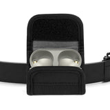 Geekria Earbuds Carrying Pouch Compatible with Sony WF-1000XM6, WF-C710N, LinkBuds Open/Fit, WF-C510 Belt Holster, Protective Case Cover with Clip Holder for Bag Strap (Black)