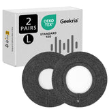 Geekria 2 Pairs Knit Headphones Ear Covers with OEKO-TEX & SGS Product Safety, Washable & Stretchable Earcup Protectors for Over-Ear Headsets, Sweat Pads for Gym ( Size L/ Dark Gray )