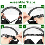 Geekria Flex Fabric Headband Pad Compatible with SteelSeries Arctis 5, Arctis 3, Headphones Replacement Band, Headset Head Top Cushion Cover Repair Part (Black + White)