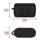 Geekria Silicone Case Cover Compatible with Jabra Elite 75T/Active75T True Wireless Earbuds, Earphones Skin Cover, Protective Carrying Case with Keychain Hook, Charging Port Accessible