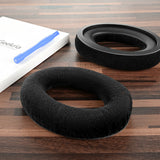 Geekria Comfort Velour Replacement Ear Pads for Sennheiser HD515, HD518, HD555, HD558, HD559, HD569, HD579, HD589 Headphones Ear Cushions, Repair Parts with Video Guide (Black)