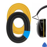 Geekria Gel Ear Pads for 3M WorkTunes (90541, 90542, 90543, 90544)/ Peltor Sport (Tactical TAC100/ 300/ 500)/ ZOHAN (EM033/ 037/ 042)/ PROHEAR (032/ 033/ 037) Headphones (Black + Yellow)