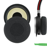 Geekria Comfort Mesh Fabric Replacement Ear Pads for Jabra Evolve 65UC/ 65MS/ 40UC/ 40MS/ 30US/ 30II/ 20SE/ 20UC/ 20MS Headphones Ear Cushions, Repair Parts (Black)