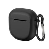 Geekria Silicone Case Cover Compatible with Bose QuietComfort Earbuds II True Wireless Earbuds, Protective Earphones Skin Cover with Keychain Hook, Front LED Visible (Black)