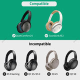 Geekria Protein Leather Headband Pad Compatible with Bose SoundLink AE2, QC25 (Do Not Fit Bose AE2) Headphones, Replacement Band Repair Part (Black)