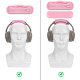 Geekria Short Replacement Medium Hook and Loop Headband Cover + Protein Leather Pad Set, Compatible with Skullcandy, Bose, JBL, Sony Headphones Accessory, Easy DIY Installation (Pink)