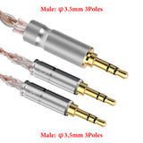 Geekria Apollo Copper Silver Braid Upgrade Audio Cable Compatible with HIFIMAN SUSVARA UNVEILED SUNDARA Ananda Arya HE4XX, 3.5mm to Dual 3.5mm Male Replacement Headphones Cord (8.2ft / 2.5m)