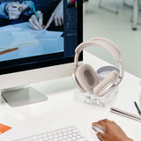Geekria Headphones Charging Stand for Apple AirPods Max/AirPods Max 2 (USB-C), Acrylic Charging Dock, Base with Sleep Power Saving Mode (transparent)
