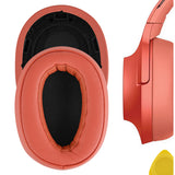 Geekria QuickFit Replacement Ear Pads for Sony MDR-100ABN WH-H900N Headphones Ear Cushions, Headset Earpads, Ear Cups Cover Repair Parts (Twilight Red)