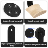 Geekria Wood Magnetic Headphone Holder, No-Drill Wall Mount Headset Hook with Strong Adhesive, Beech Wood Headphone Hanger for Over-Ear Headphones (Beech)