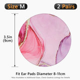 Geekria NOVA 2 Pairs Washable Fabric Headphone Covers, Stretchable Sweat Protectors for M Size Over-Ear Headsets, Gym Ear Cup Shields (Pink Marble, M)